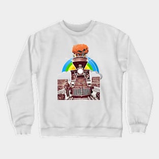 Drivers on the train with flaming rails Crewneck Sweatshirt